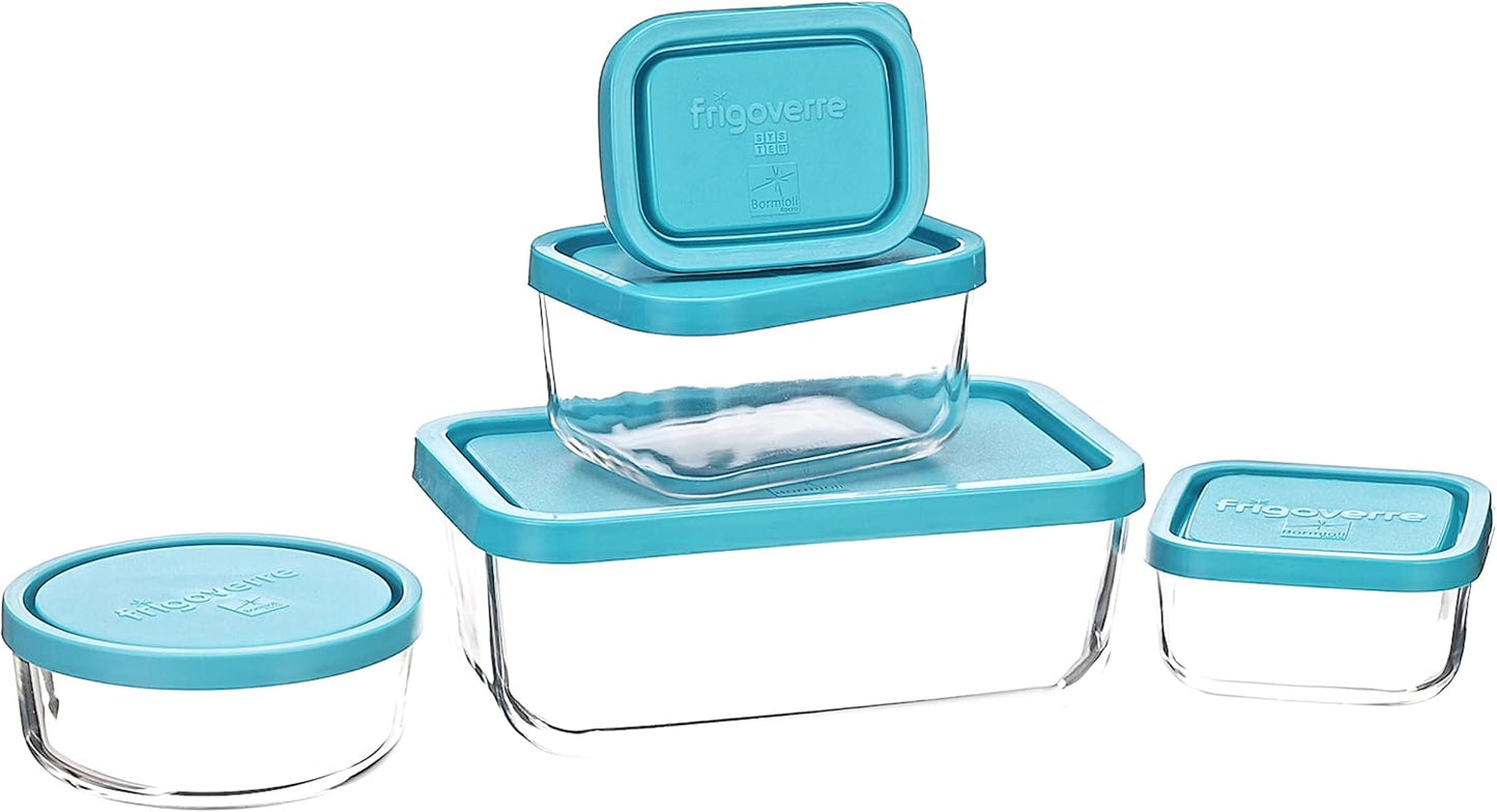Bormioli Frigoverre Contenitori in Vetro, 5 Pezzi