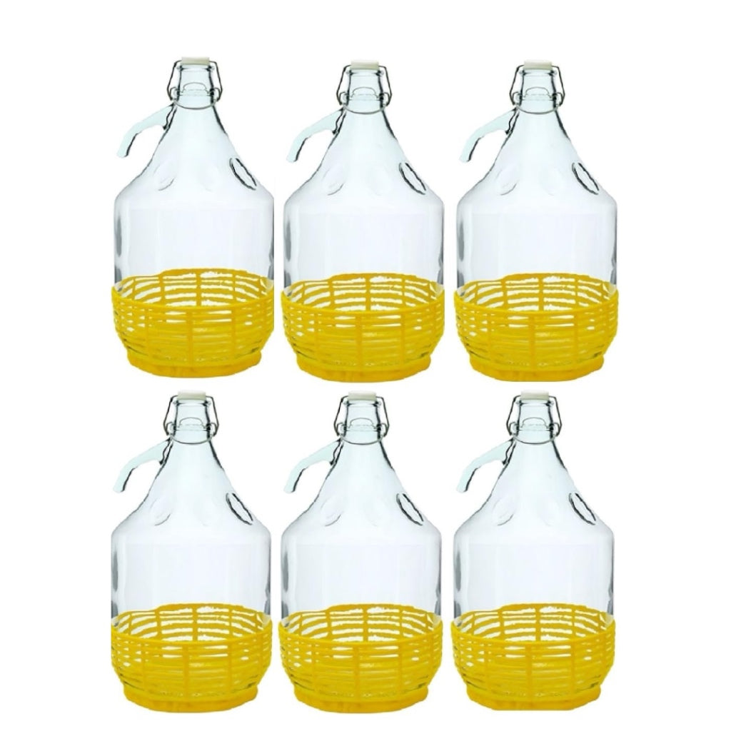 Damigiana vetro, Damigiane, Dame jeanne 10L - apertura normale con cestello + tappo in plastica Damigiana vetro, Damigiane, Dame jeanne 10L - apertura normale con cestello + tappo in plastica