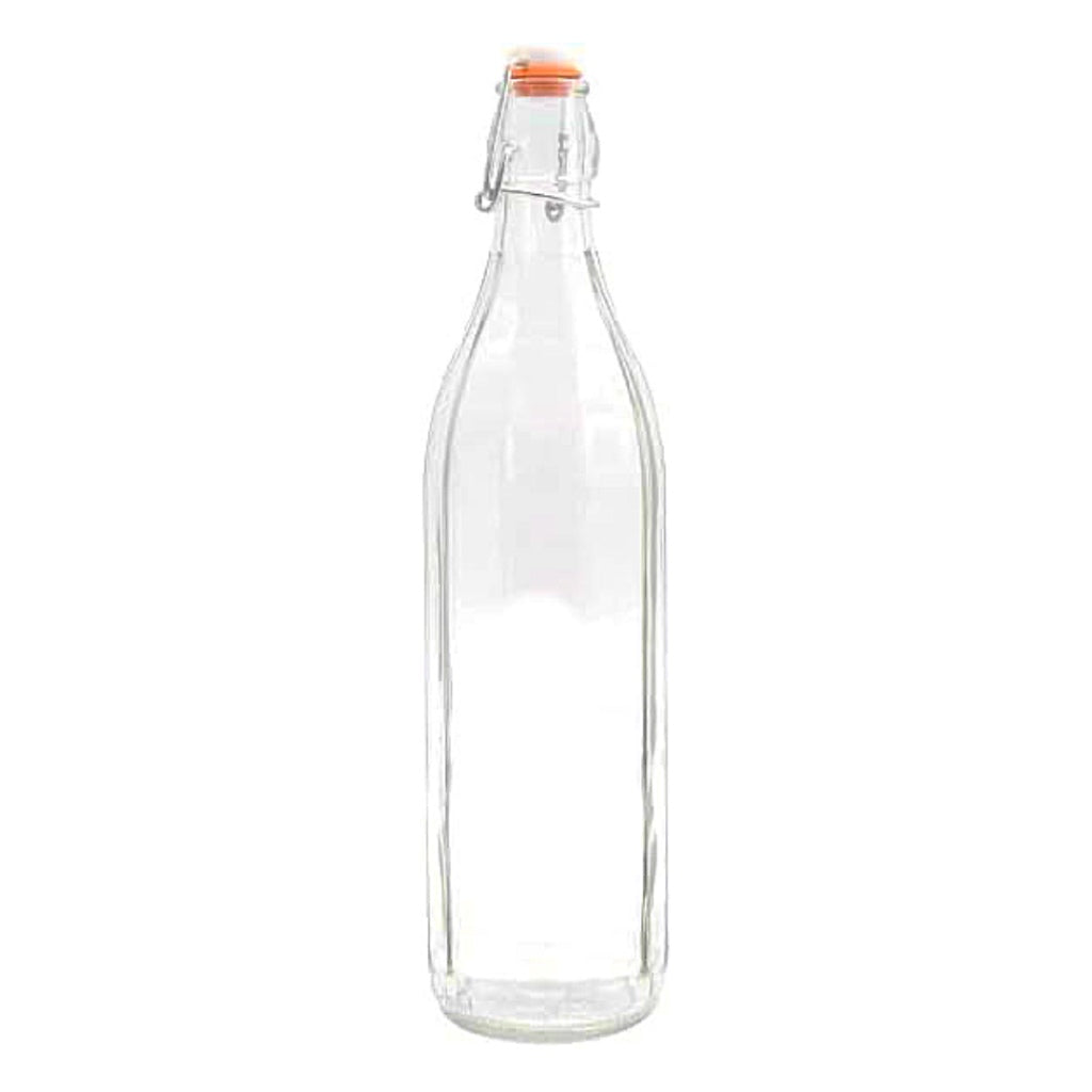 Set 3 Bottiglie Vetro Vintage Da 1 Litro Con Tappo A Leva - Per Olio, Vino, Acqua - Foto 6