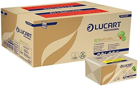 Asciugamani Eco Natural Lucart piegati a Z - 2 veli - 23x23,5 cm - 864036 (conf.18)