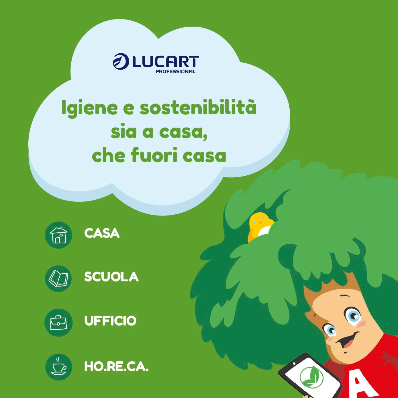 Lucart Professional - Confezione da 6 Rotoli Jumbo di Carta Igienica Ecologica