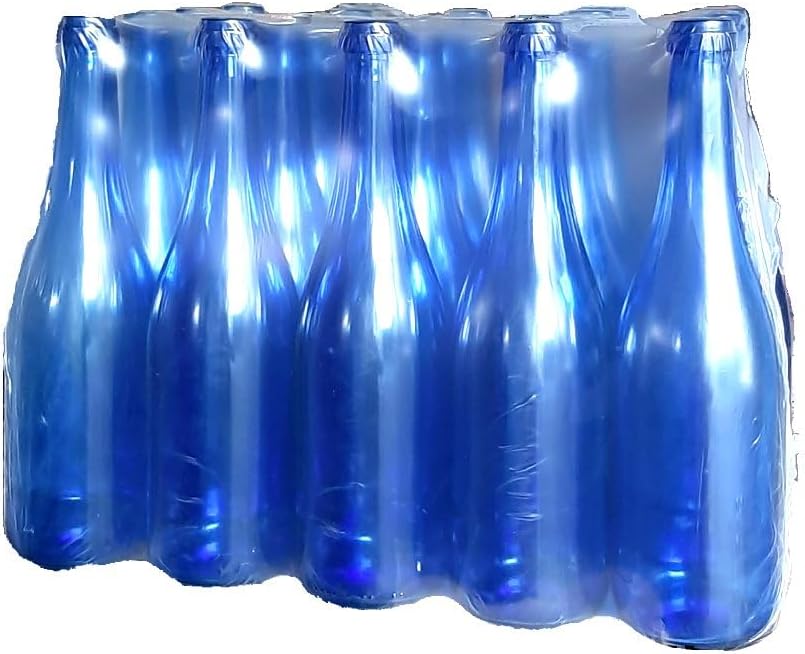 20 PZ - BOTTIGLIA EMILIANA BLU PER VINO E SPUMANTE PROSECCO 750 ML COLORE UVAG blu - BOTTIGLIA PER VINI VUOTA PREGIATI PER TAPPI SUGHERO E PLASTICA