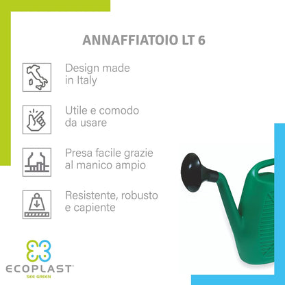 Annaffiatoio da giardino 6 Litri verde BIO