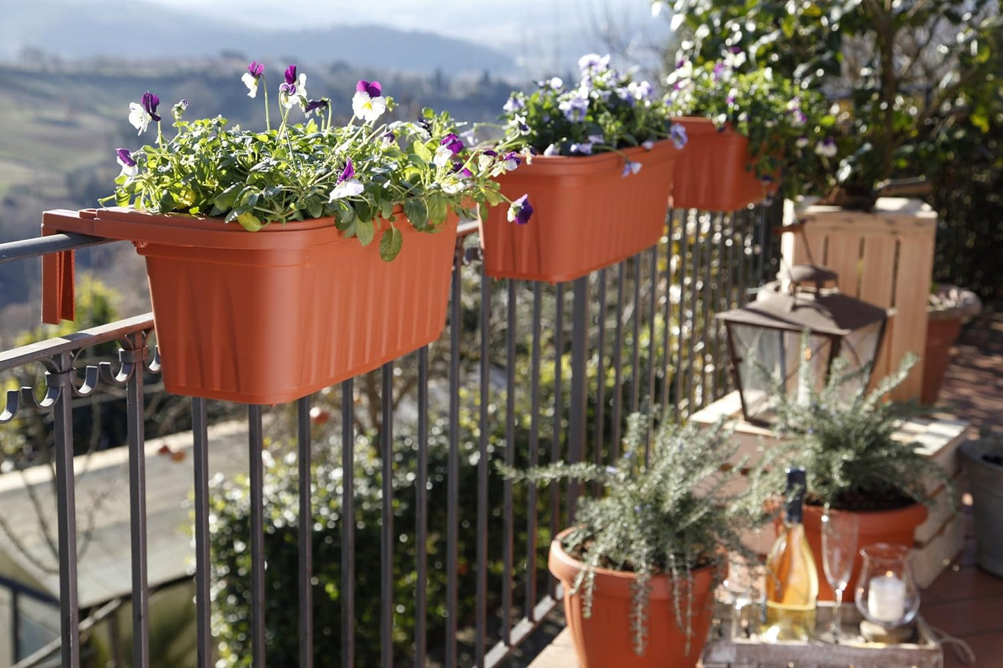 Bama Fioriera RONDINE da Balcone Regolabile con Serbatoio d'Acqua, 50 cm