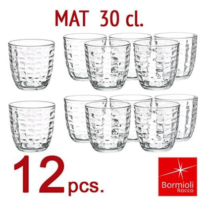 Bormioli Rocco Set di bicchieri 12PZ, collezione Mat 30, capacità 30 cl